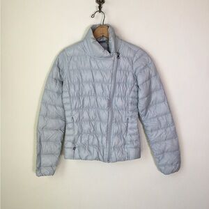 Athleta Gray Downalicious Lightweight Down Coat